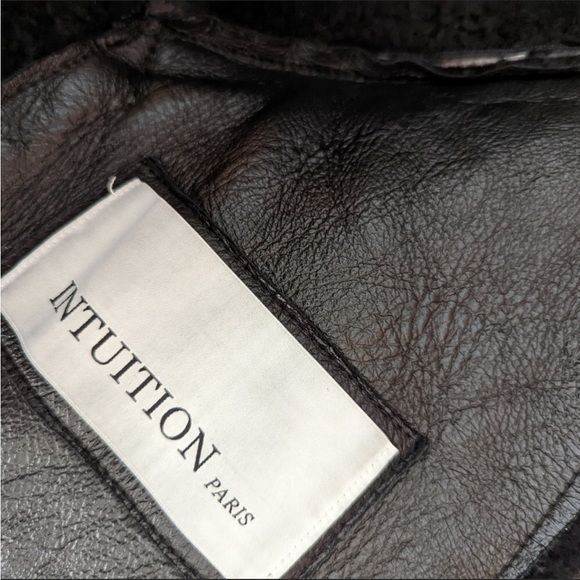 Intuition Paris shearling double zip hooded coat - Picture 4 of 9
